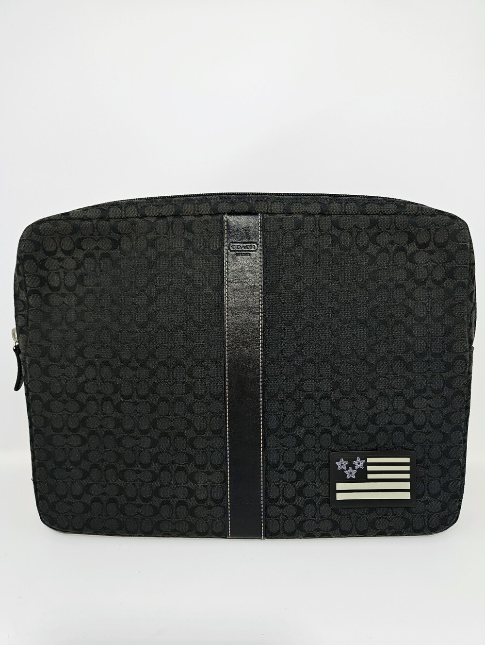 Coach 14" Laptop Sleeve in Signature Canvas. Black. Excellent Condition